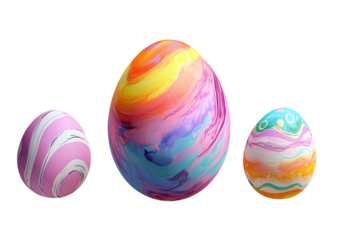 Colorful painting easter egg, 3d rendering