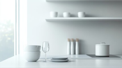 Contemporary minimalist kitchen with minimal decor. Featuring clean lines and a modern design