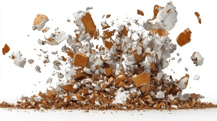 Gold and Silver Fragments Exploding