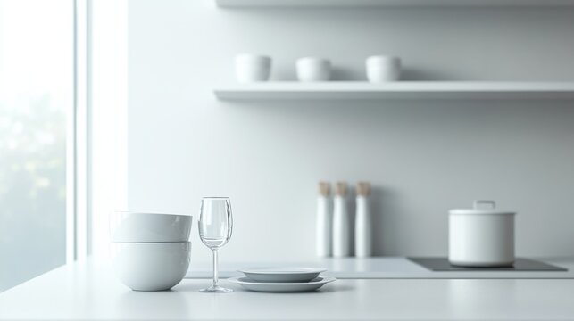 Contemporary minimalist kitchen with minimal decor. Featuring clean lines and a modern design