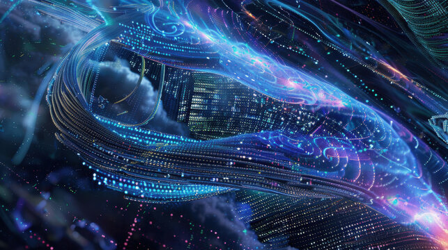 digital data background with binary code