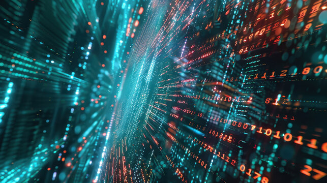 digital data background with binary code