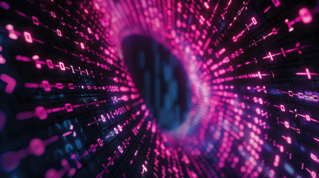 digital data background with binary code