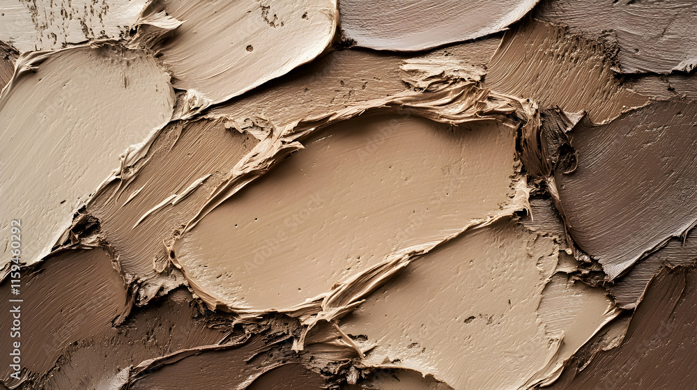 Poster Minimalist Mocha mousse color 2025 texture with soft brushstroke patterns, earthy tones and subtle highlights creating a calming and serene atmosphere