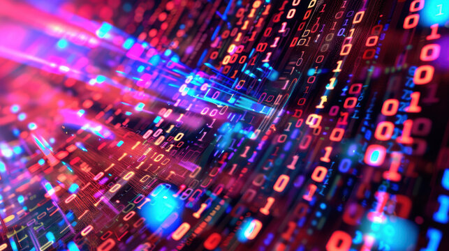 digital data background with binary code