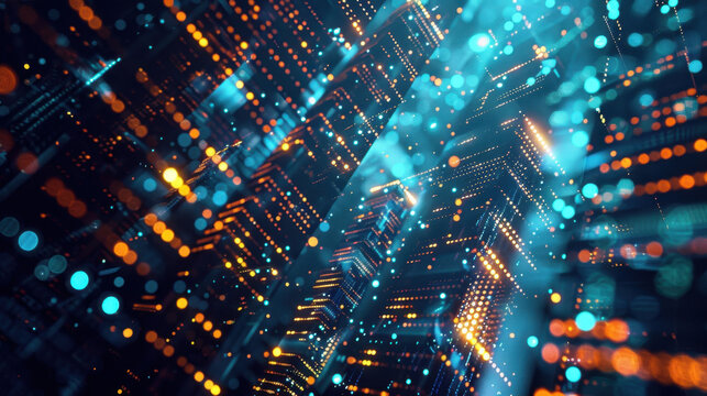 digital data background with binary code