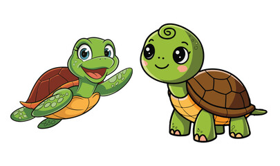 Obraz premium Cute sea turtle