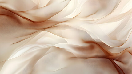 Fototapeta premium Mocha mousse color 2025 flowing fabric-inspired abstract background with natural folds, subtle transparency and smooth textures