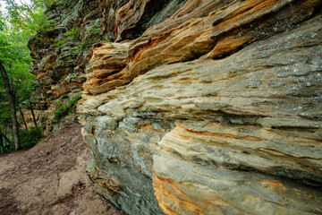 Sandstone outcropping at Mirror Lake State Park, Wisconsin Dells, Wisconsin