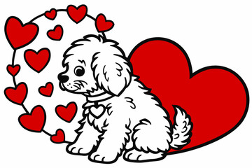 Discover the adorable 'Valentine Muffin Much Love' vector line art, a perfect design for Valentine's Day projects.