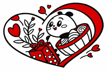 Discover the adorable 'Valentine Muffin Much Love' vector line art, a perfect design for Valentine's Day projects.