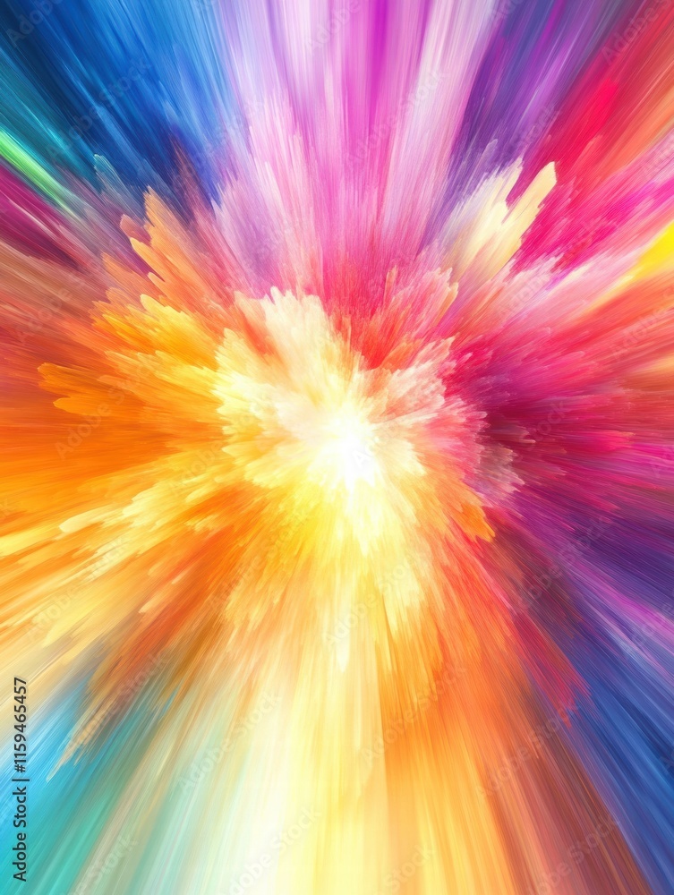 Aufkleber Vibrant explosion of colors creating an eye catching backdrop with ample copy space for text placement. Generative AI