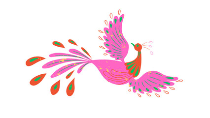 Obraz premium Vibrant Abstract Bird with Colorful Wings and Artistic Design
