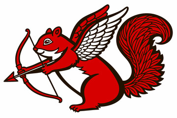 Vector Line Art Valentine Muffin - Much Love Design on White Background