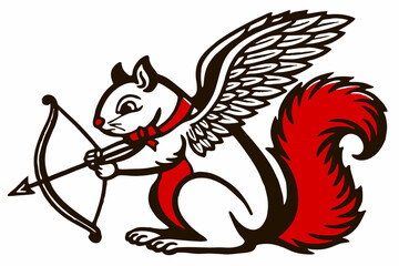 Vector Line Art Valentine Muffin - Much Love Design on White Background