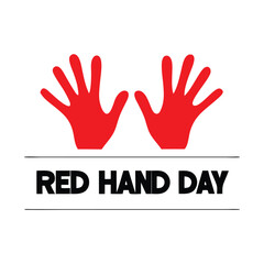 Fototapeta premium Red hand day Background Template design for Poster or Banner