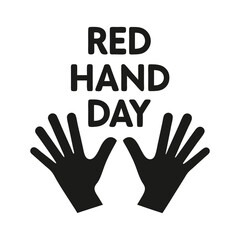 Fototapeta premium Red hand day Background Template design for Poster or Banner