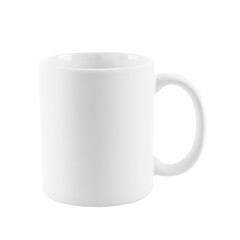 One blank ceramic mug isolated on white. Mockup for design