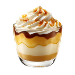 Tasty cold Coffee Pudding isolated on transparent background