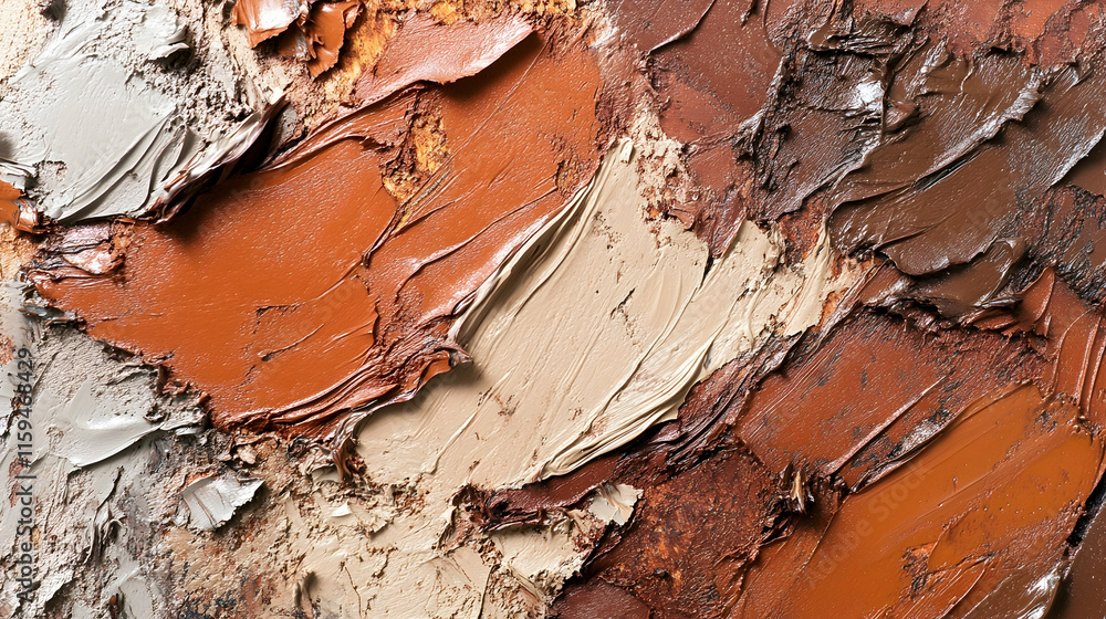 Poster textured mocha mousse color 2025 rock surface-inspired abstract with rugged layers, natural patterns