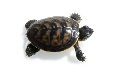 Obraz premium Baby Black-spotted Pond Turtle - a Detailed Close-up