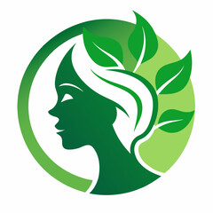 Minimalist Eco-Friendly Logo with Leaf Motif and Sustainable Beauty Concept
