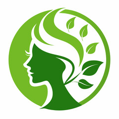 Minimalist Eco-Friendly Logo with Leaf Motif and Sustainable Beauty Concept