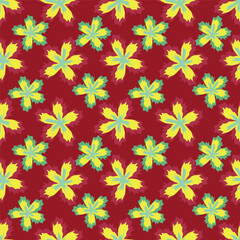 Seamless floral pattern, liberty ditsy print in delicate pastel colors. Pretty botanical design: small hand drawn flowers, little leaves, simple abstract bouquets on a light background