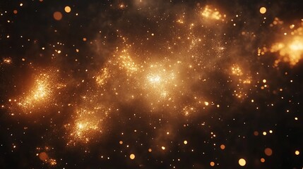 Fototapeta premium Glowing nebula with orange and yellow hues.