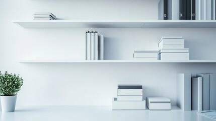 Contemporary minimalist storage room with minimal decor. Featuring clean lines and an efficient layout