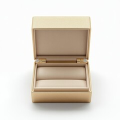 open empty ring box isolated on white background front view photo 