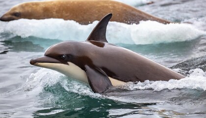 Orcas Hunting Seals in the Icy Waters of the Arctic Ocean
