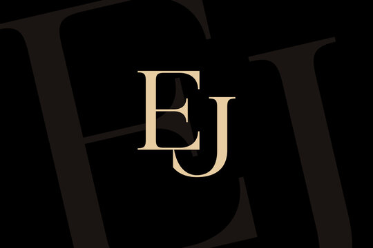 EJ or JE letter logo icon design. Classic style luxury initials monogram.
