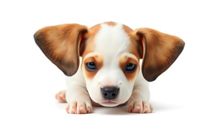Adorable Puppy - a Charming Portrait of a Beagle Mix