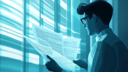 Fototapeta premium Professional Review of Privacy Agreements in Office