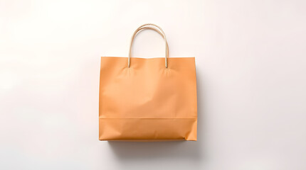 Brown reusable paper back isolated on white background