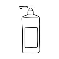 Sanitizer vector icon in doodle style. Symbol in simple design. Cartoon object hand drawn isolated on white background.