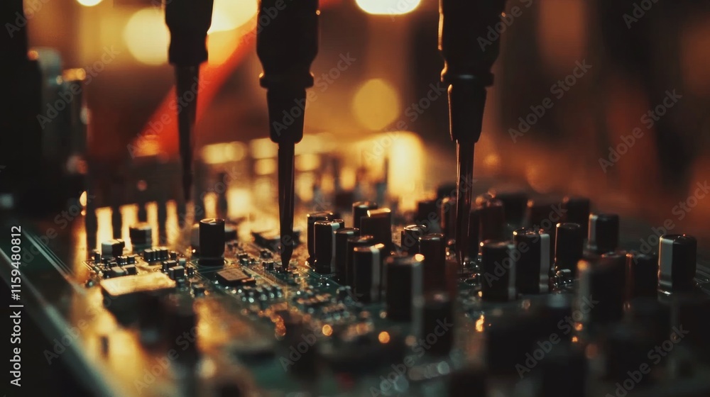 Aufkleber assembling circuit boards with precision tools