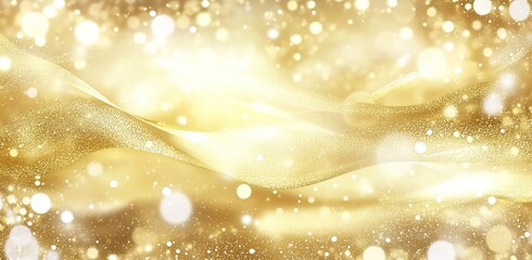 A golden background with glitter and bokeh lights, creating an elegant atmosphere for festive or award-winning themes.