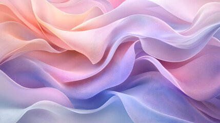Obraz premium Abstract pastel fabric waves, flowing, soft, smooth, elegant design.