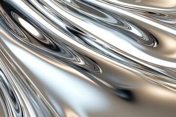 Fluid metallic surface creates mesmerizing reflections and dynam