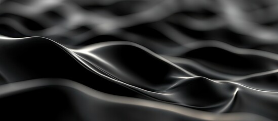 Obraz premium Abstract Dark Waves: A Study in Monochromatic Flow