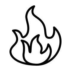 Flame Vector Line Icon Design