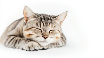 Serene american shorthair cat resting indoors emotional portrait calm environment close-up view