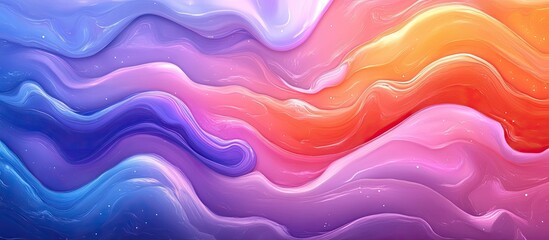 Obraz premium Abstract Colorful Waves: A Vibrant Digital Painting