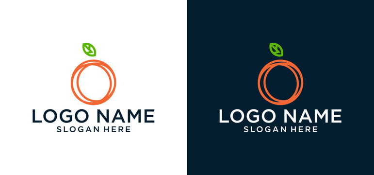 Orange logo line art with professional colors vector illustration.