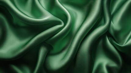Obraz premium Smooth elegant green satin texture.