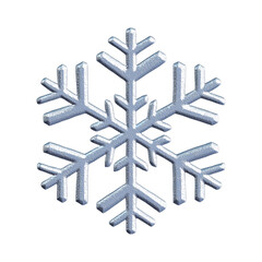 Detailed snowflake with intricate branches isolated on transparent background