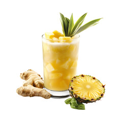 Ginger Pineapple Cooler on transparent background