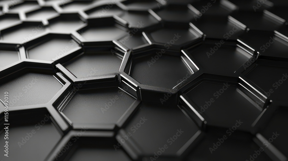 Poster sleek abstract black hexagonal carbon background for modern design concepts